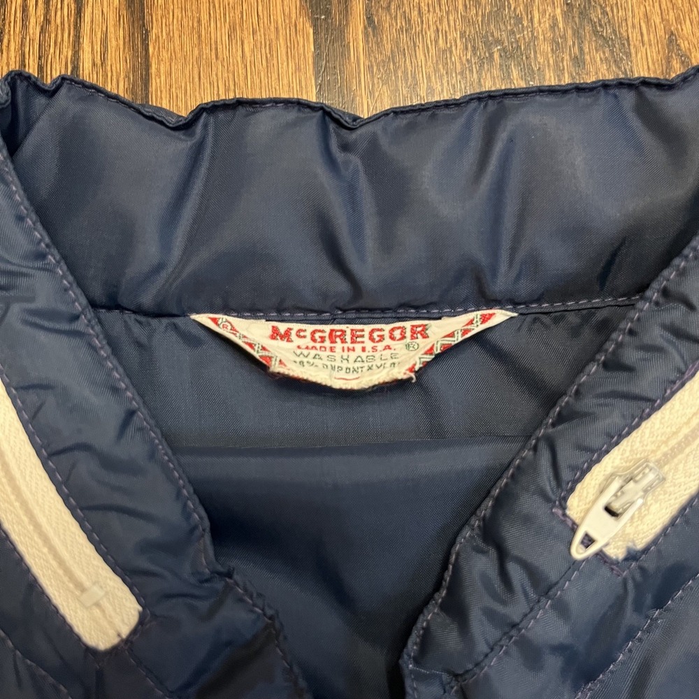 VINTAGE McGregor Jacket‎ Medium Blue Anti Breeze Full Zip Windbreaker 80s - Picture 5 of 12